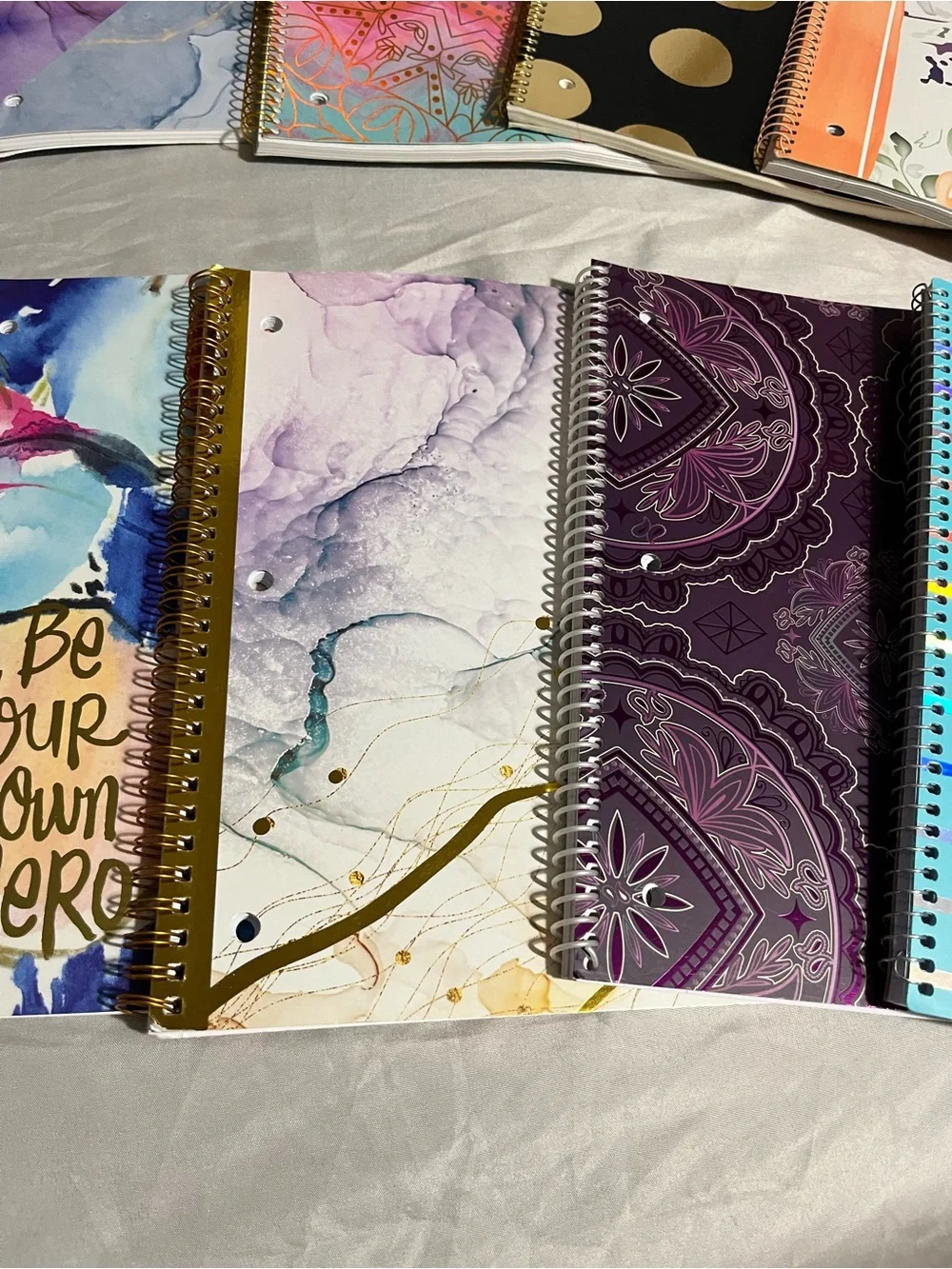 Assorted Colorful Spiral Notebooks - Inspiring Covers 10 Notebooks NWT
